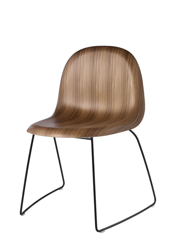 3D stapelbarer Esszimmerstuhl Holz - Sledge base Gubi