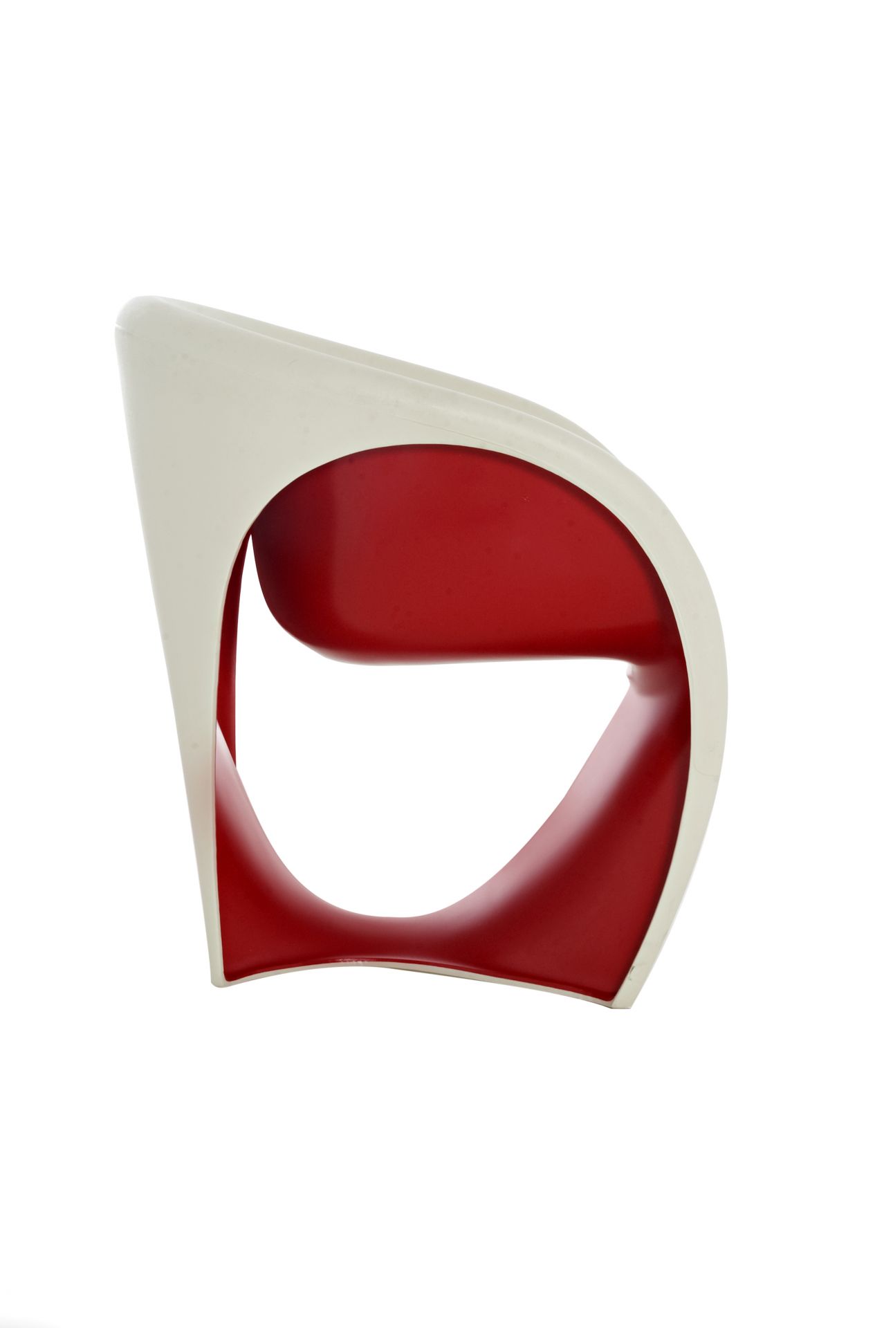 MT1 Driade Armlehnstuhl, weiß und rot, modernes Design, bequemer Sitz, Möbel für Wohnzimmer.