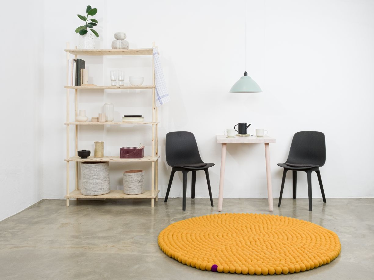 Big One Rund Filzteppich Ø 300 cm myfelt Ockergelb