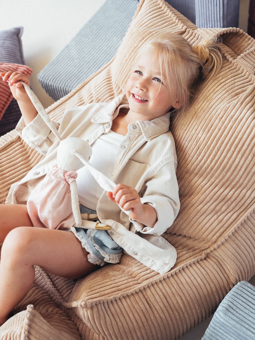 Kindersitzsack Sessel Breitcord Pink Mousse Wigiwama