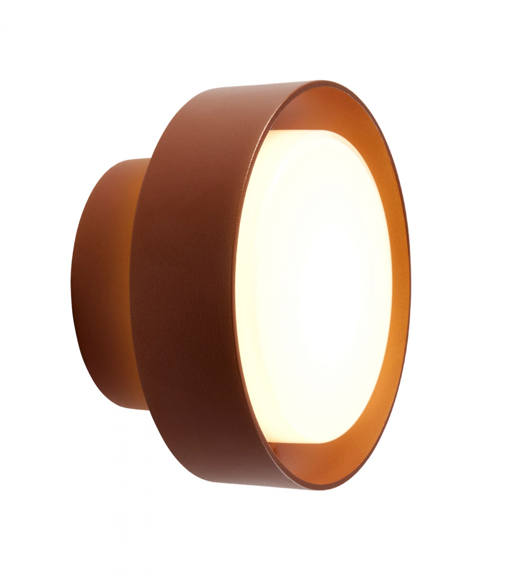 Plaff-On! Wandleuchte in Rostbraun: Runde, moderne Lampe für Innen und Außen, IP65.