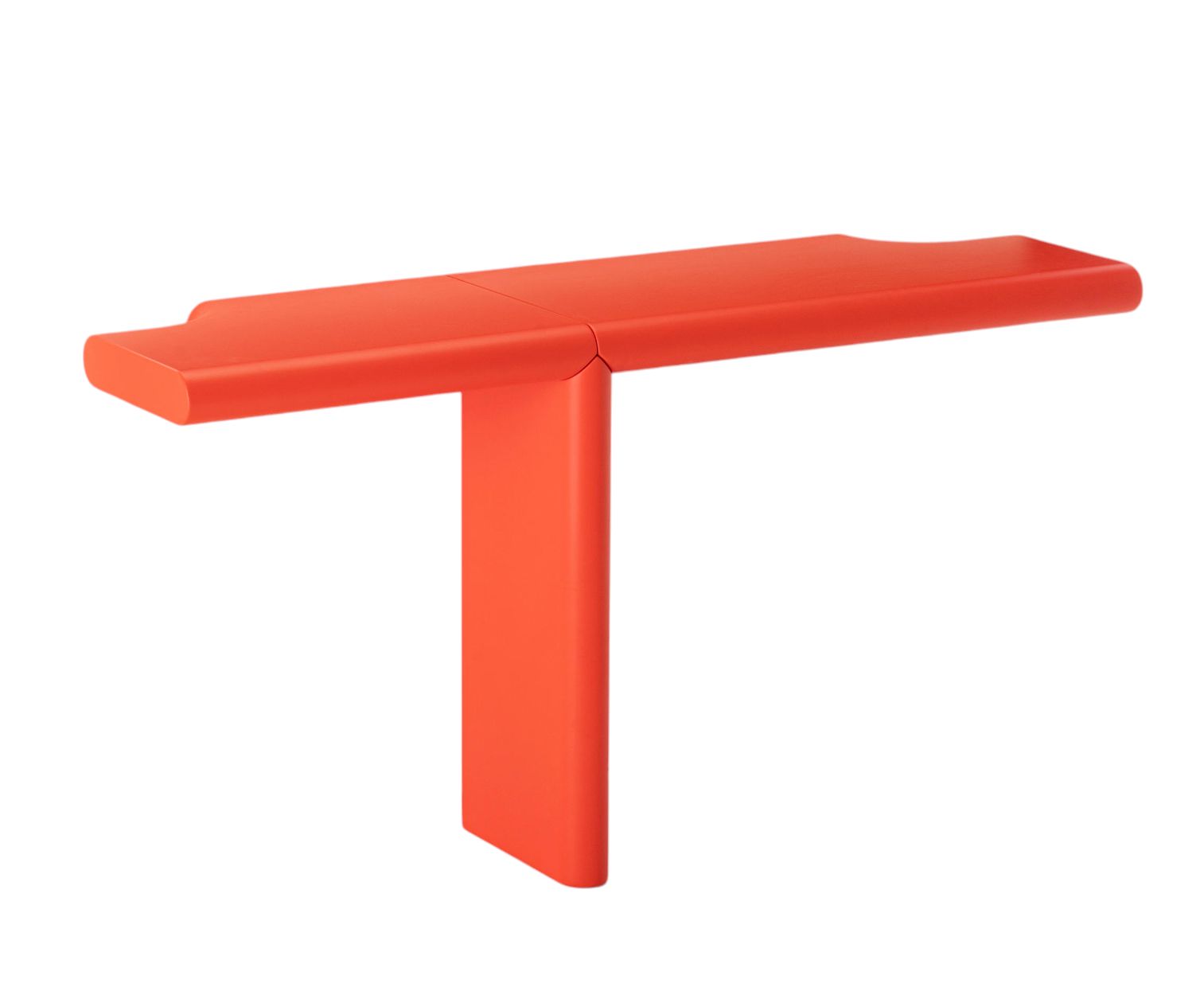 Zanotta Zavolo Consolle Wandtisch 792 in Orange, moderner minimalistischer Konsolentisch für die Wandmontage.