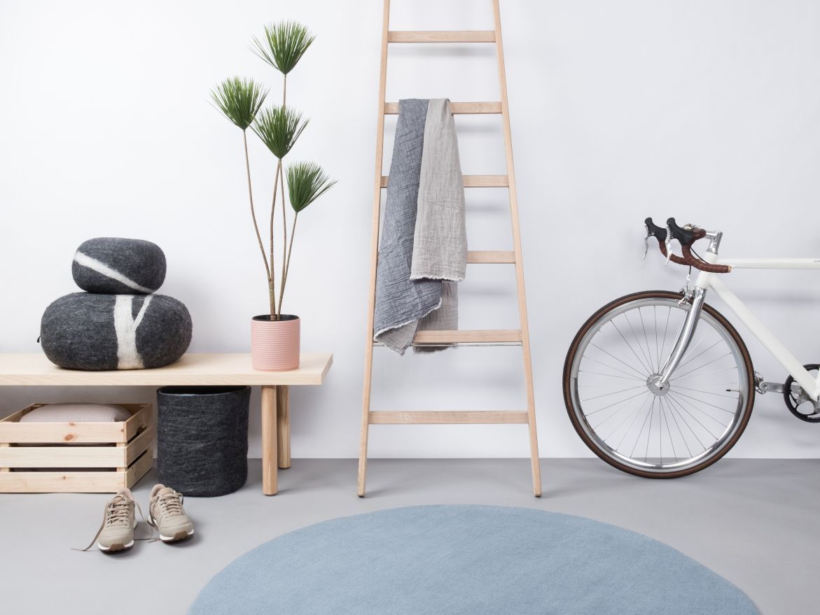 Mono Rund Filzteppich Ø 160 cm myfelt Mia (hellblau)