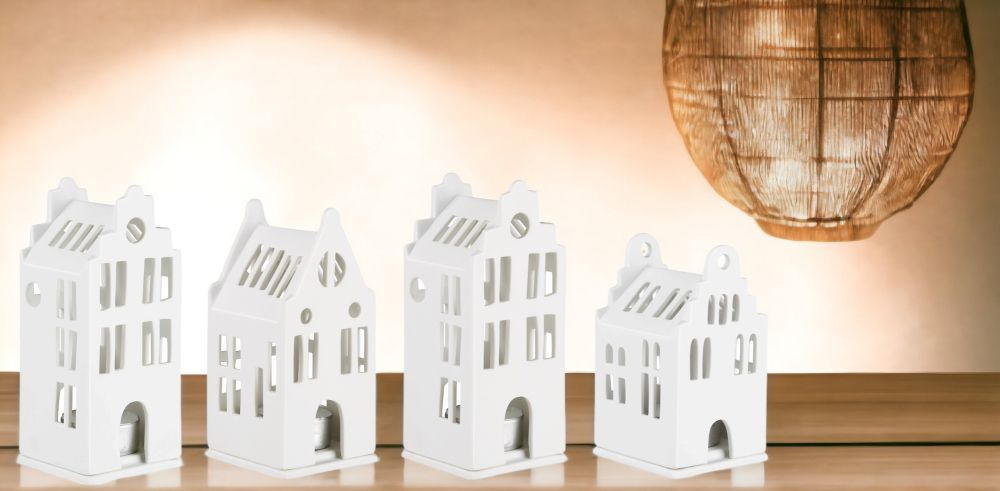 Zuhause Lichthaus Sortiment 4-er Set Grachten Räder 