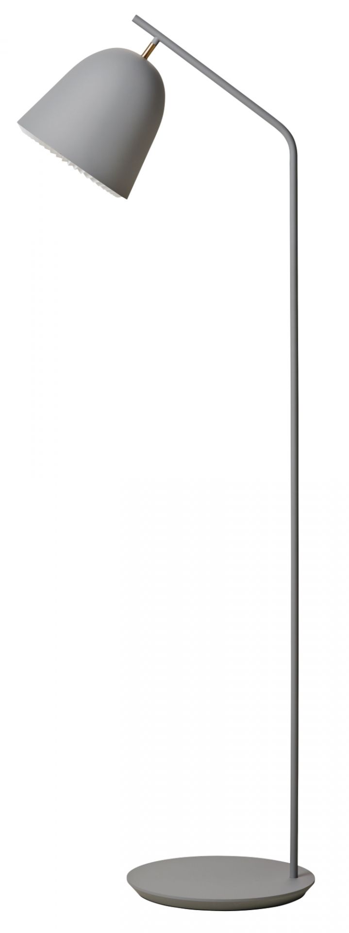 Schwarze Cache Floor Stehleuchte von Le Klint: Moderne Bodenleuchte mit grauem Lampenschirm und Metallgestell.