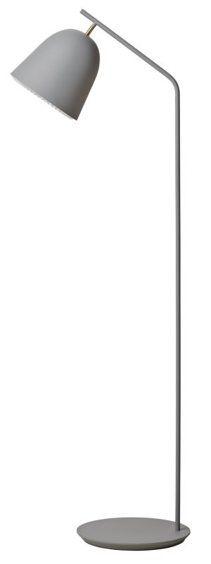 Schwarze Cache Floor Stehleuchte von Le Klint: Moderne Bodenleuchte mit grauem Lampenschirm und Metallgestell.
