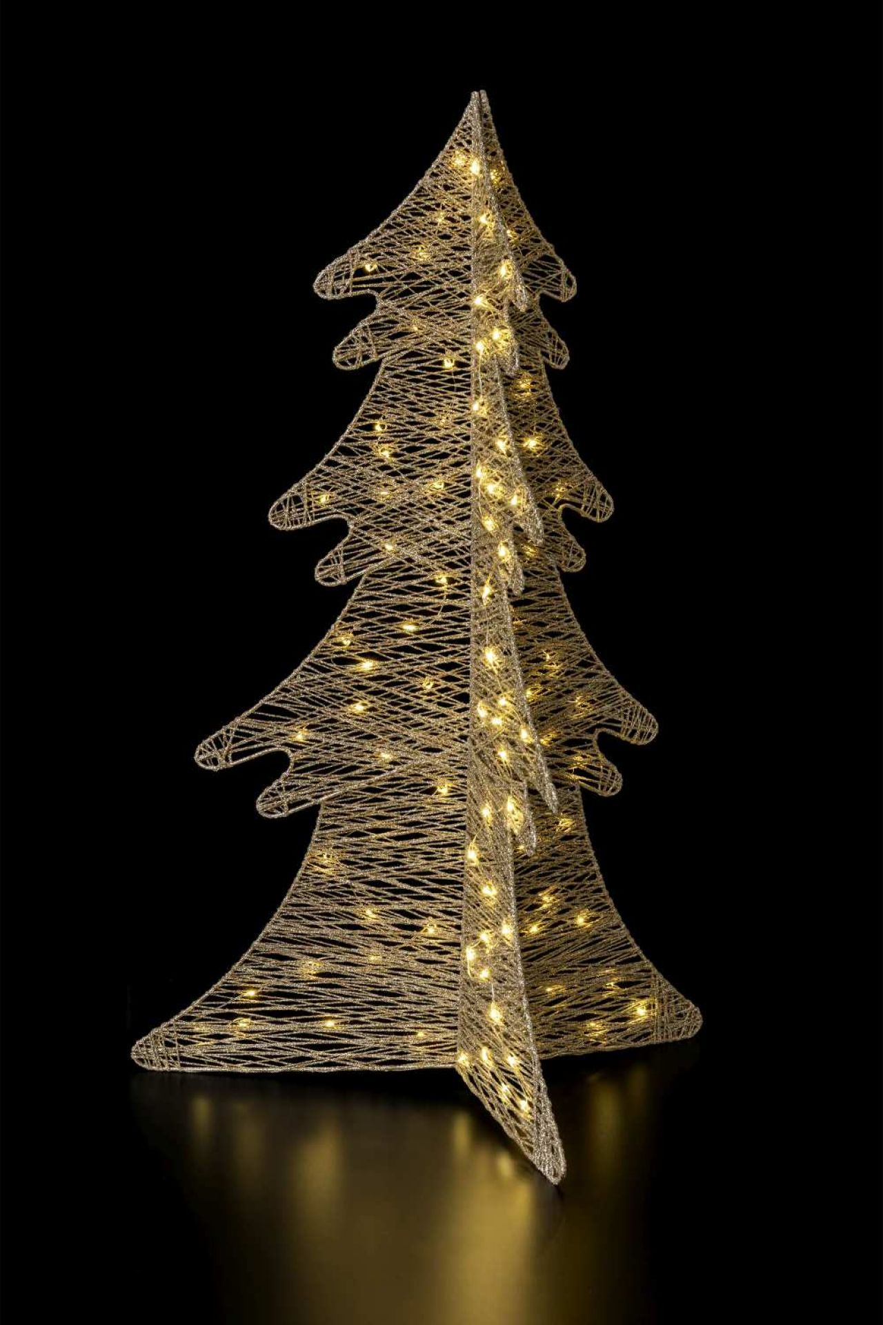 Glitzernder LED Weihnachtsbaum, dekorative Weihnachtsbeleuchtung für Innen, festliche Weihnachtsdeko.