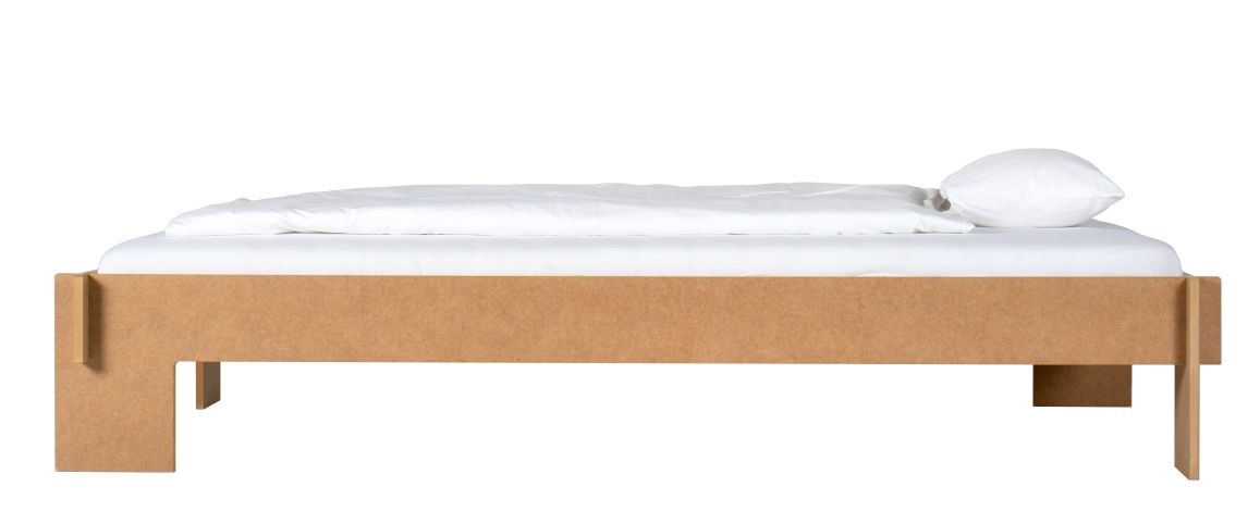 Siebenschläfer Bett von Moormann, Modell Nils Holger, 160x200 cm, aus MDF in Natur.