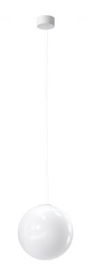 Weiße My Sphere Pendelleuchte von Flos mit runder Form und minimalistischem Design.