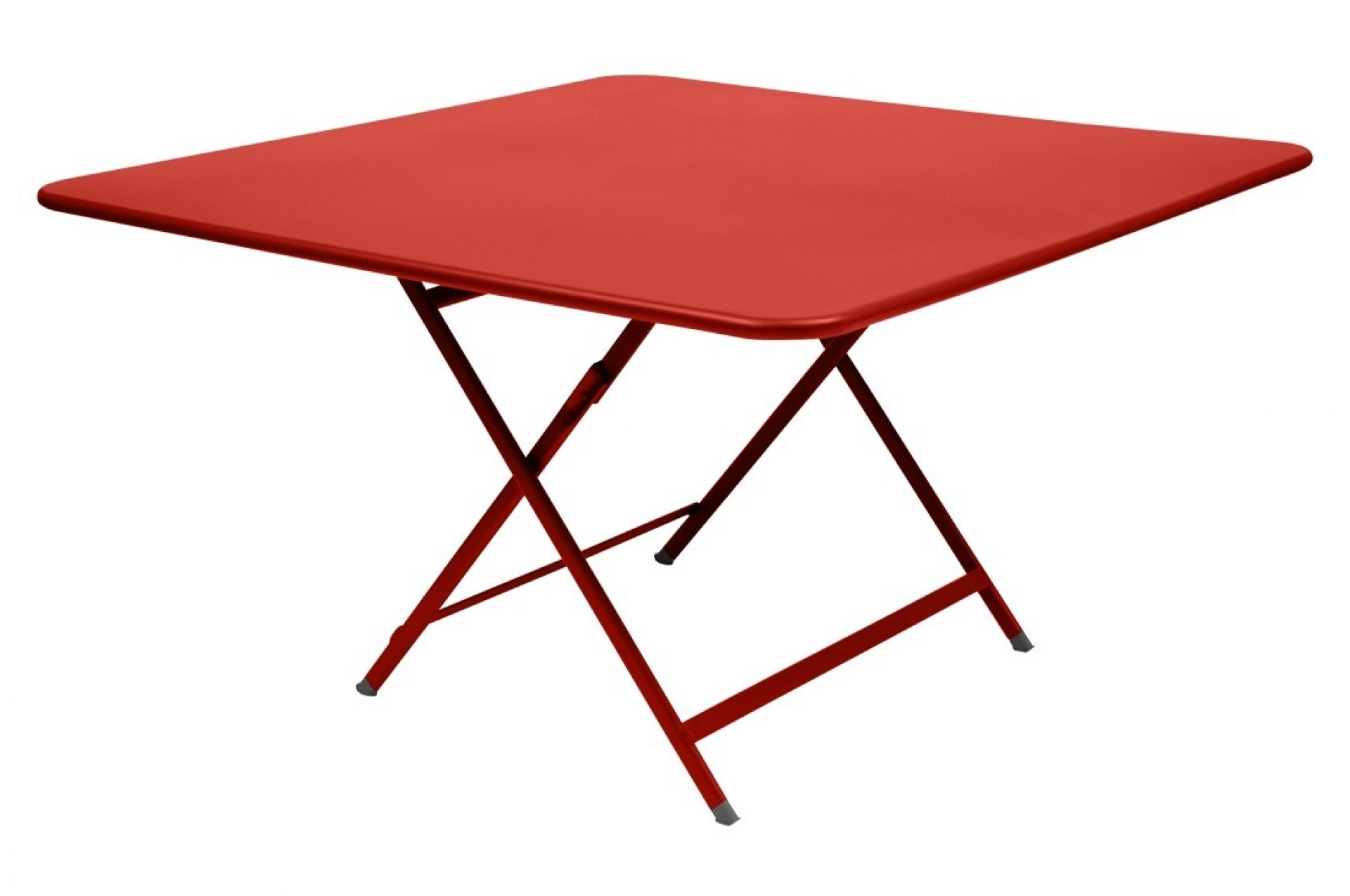 Roter, eckiger Caractere Klapptisch von Fermob für den Garten oder Balkon. Outdoor-geeignet.
