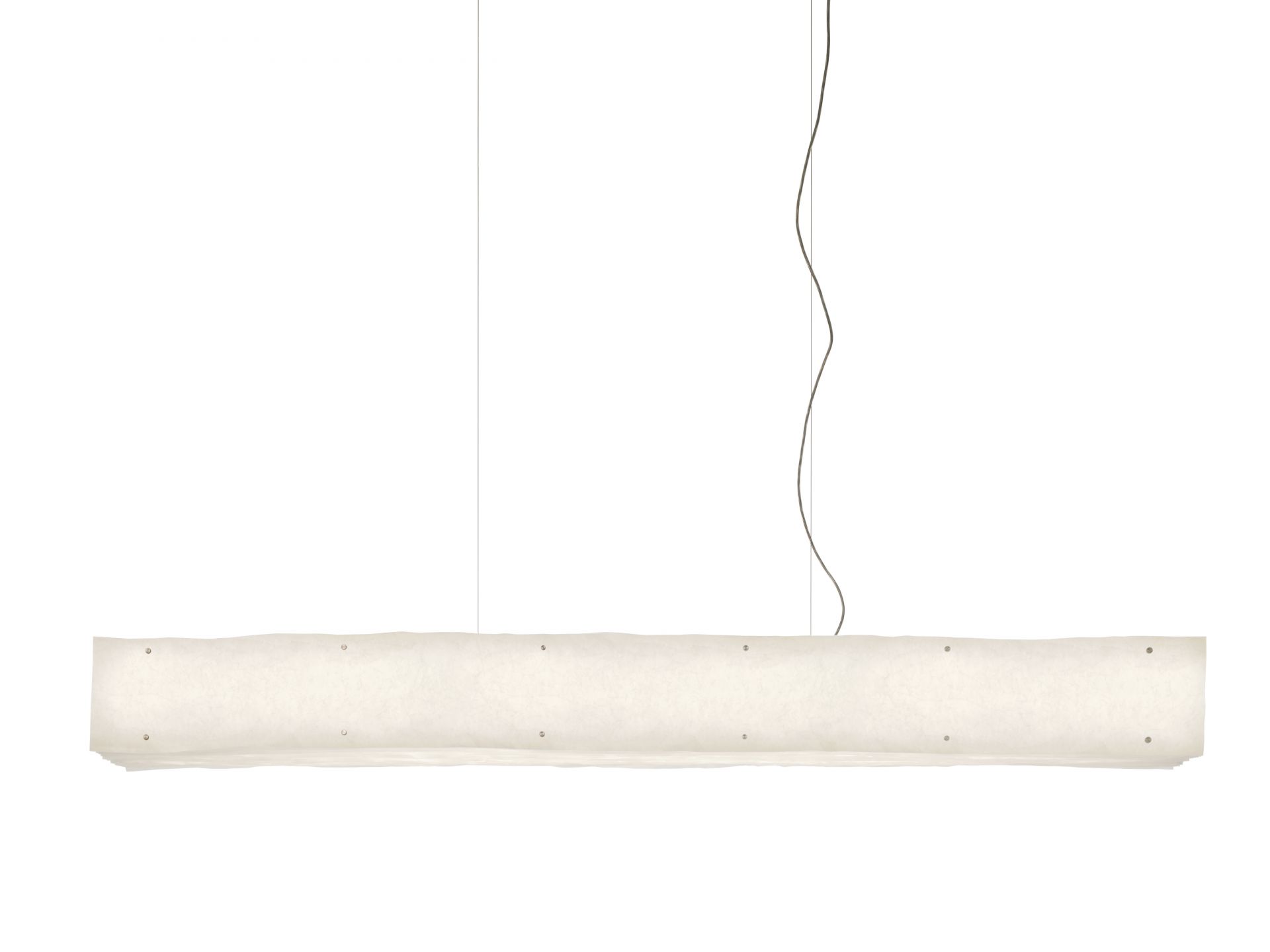 One by One Pendelleuchte von Belux, lange, rechteckige Hängeleuchte mit sanftem, diffusem Licht.