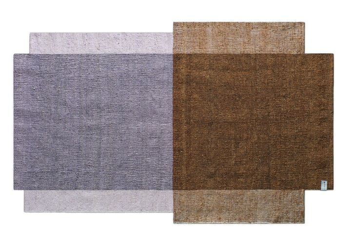 Nobsa Teppich in Rosenblüte und Ocker: Kleiner, handgewebter Wollteppich mit geometrischem Muster.