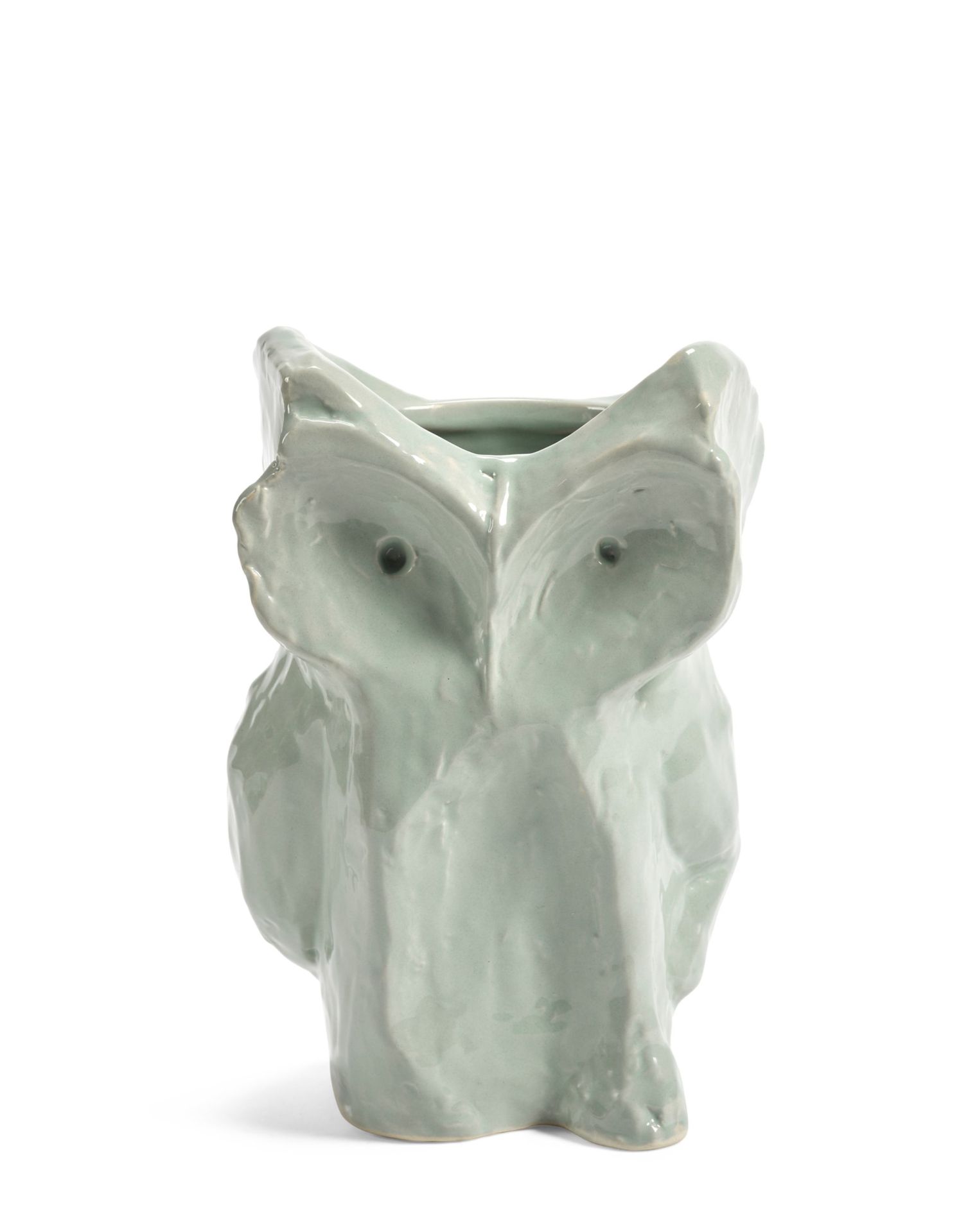 Hellblaue Eule Vase von Serax, Keramik Dekoration für Blumen und Pflanzen, modernes Design.