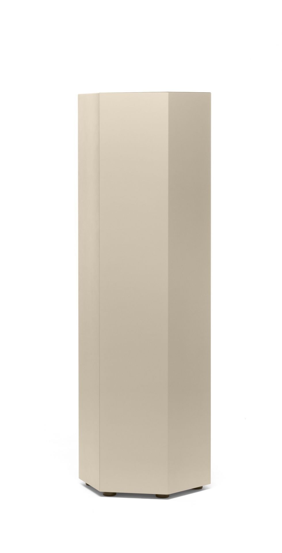 Beige Exagon Schrank von Mogg, H160cm, moderner sechseckiger Schrank für Wohnzimmer und Schlafzimmer.