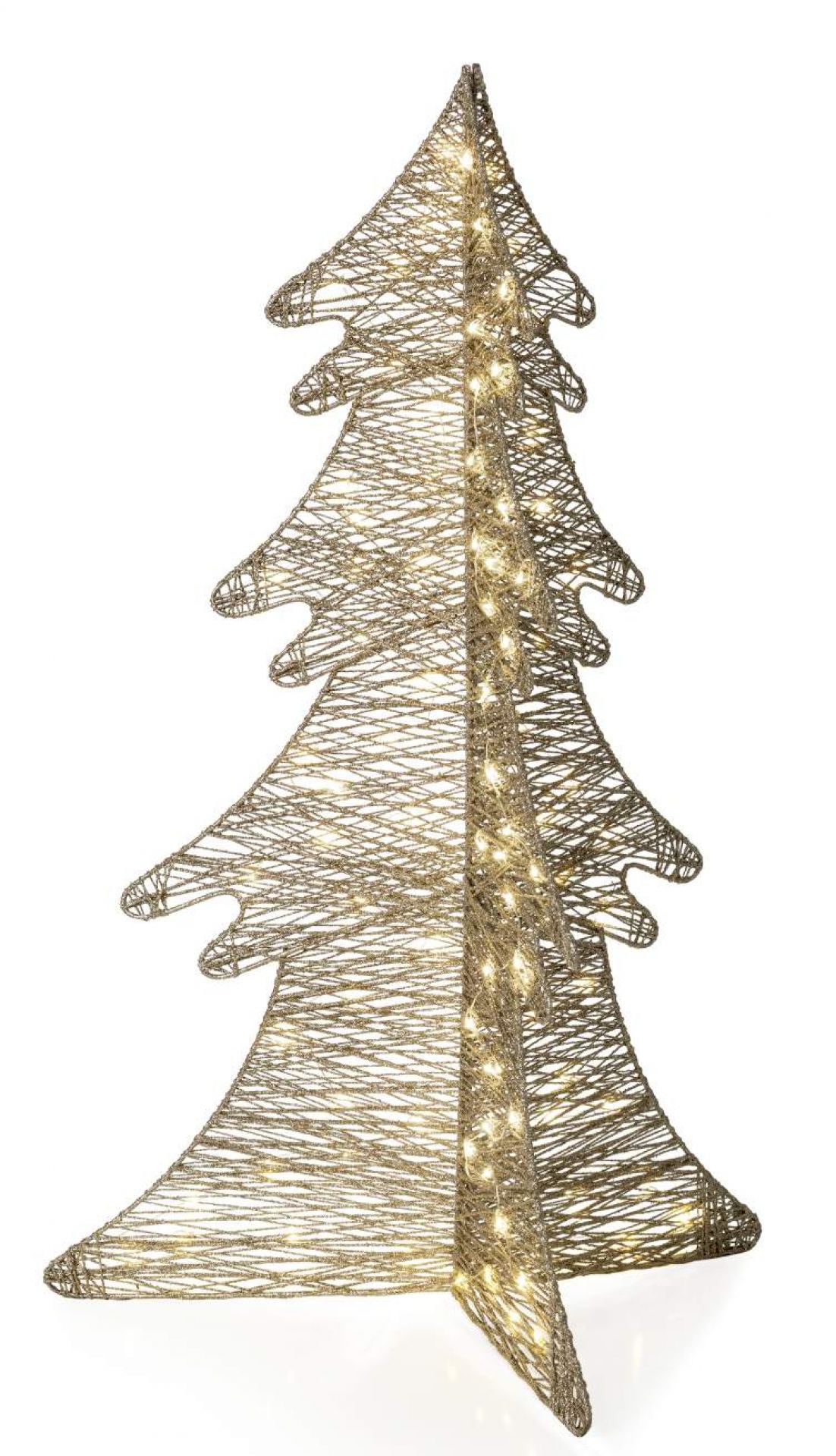 Glitzernder Weihnachtsbaum mit LED-Lichtern, H76 cm, festliche Weihnachtsdekoration für Innenräume.