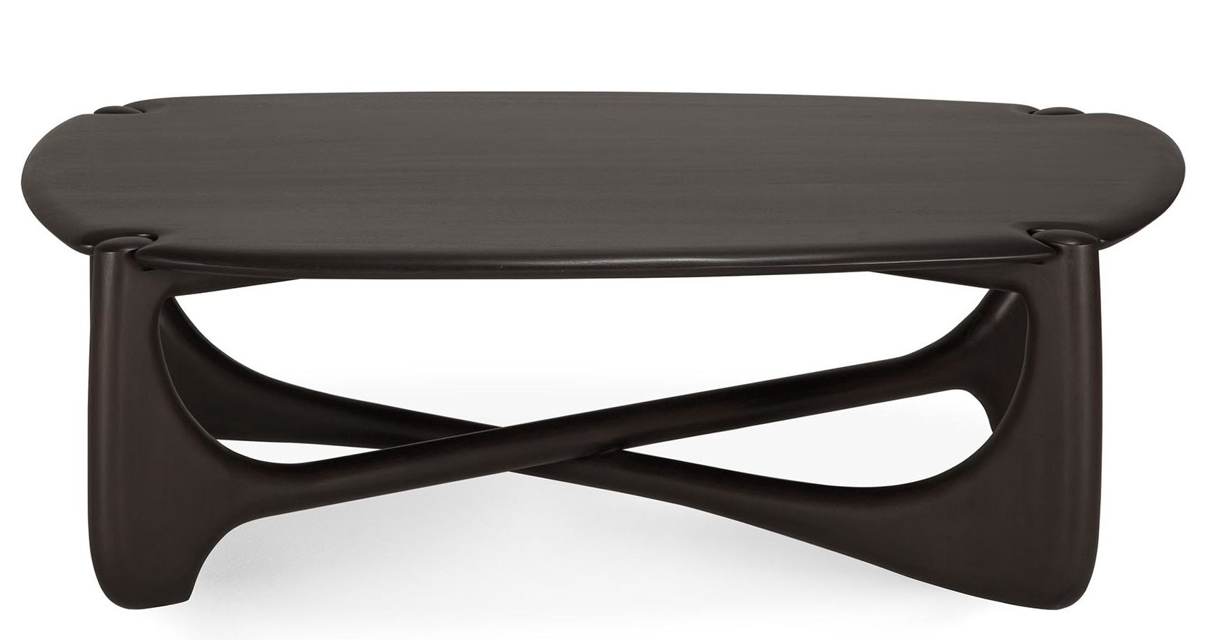 Ethnicraft PI Coffee Table: Dunkler Couchtisch aus Holz mit einzigartigem, modernem Design.