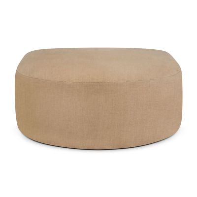 Bulky Hocker in Sepia: Halbrunder Pouf aus Stoff, ideal als Sitzgelegenheit oder Fußhocker.