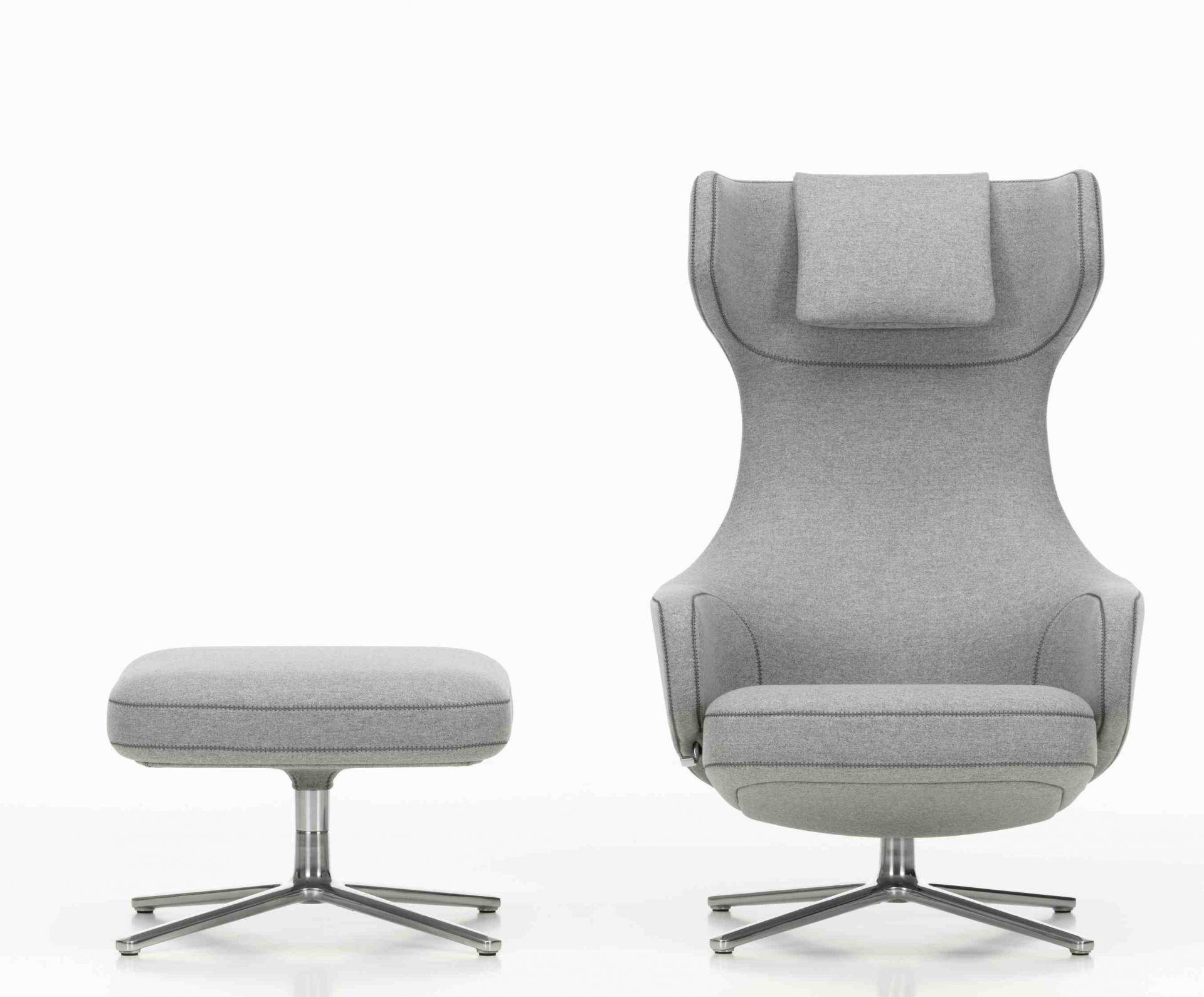 Grand Repos Sessel  + Ottoman Vitra Poliert  Cosy Kieselstein