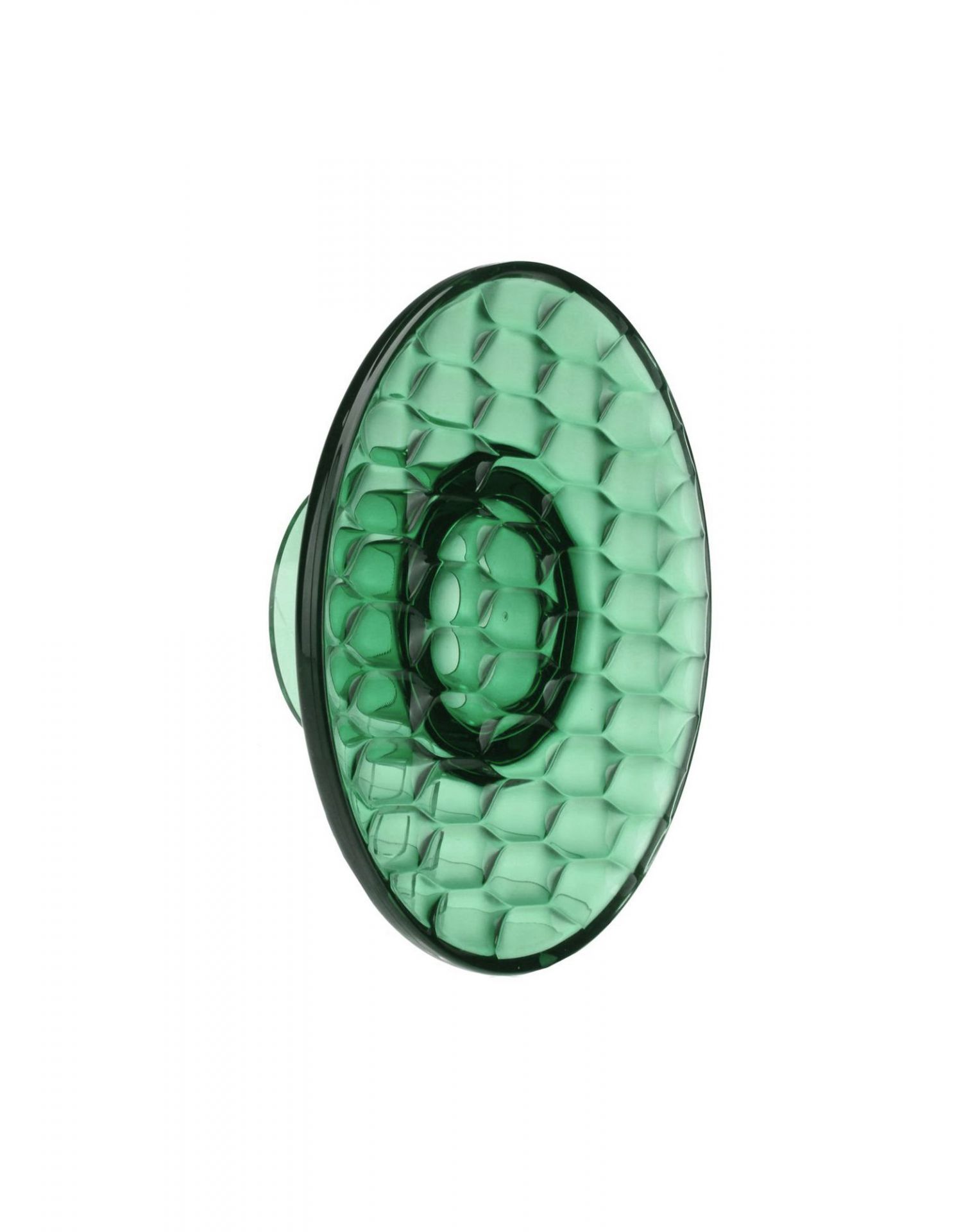 Grüner Jellies Coat Hangers Garderobenhaken von Kartell, Nahaufnahme mit geometrischem Muster. Design Kleiderhaken für die Wand.