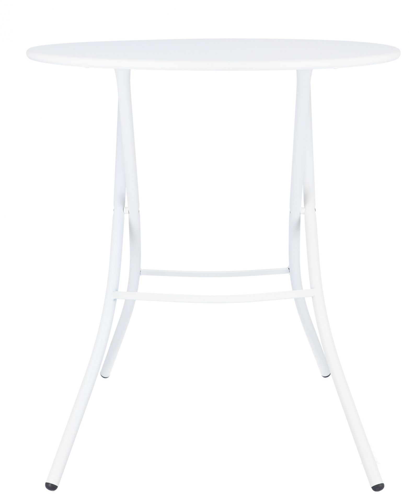 Weißer Fiam Sirio Klapptisch von Jan Kurtz, runder Gartentisch für den Outdoor-Bereich.