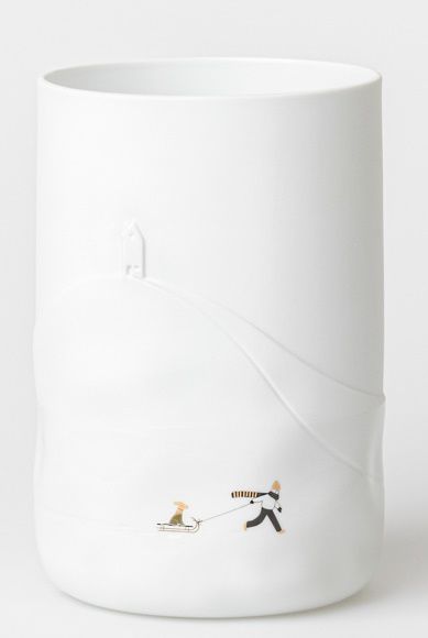 Schneetag Vase Hundeschlitten Räder