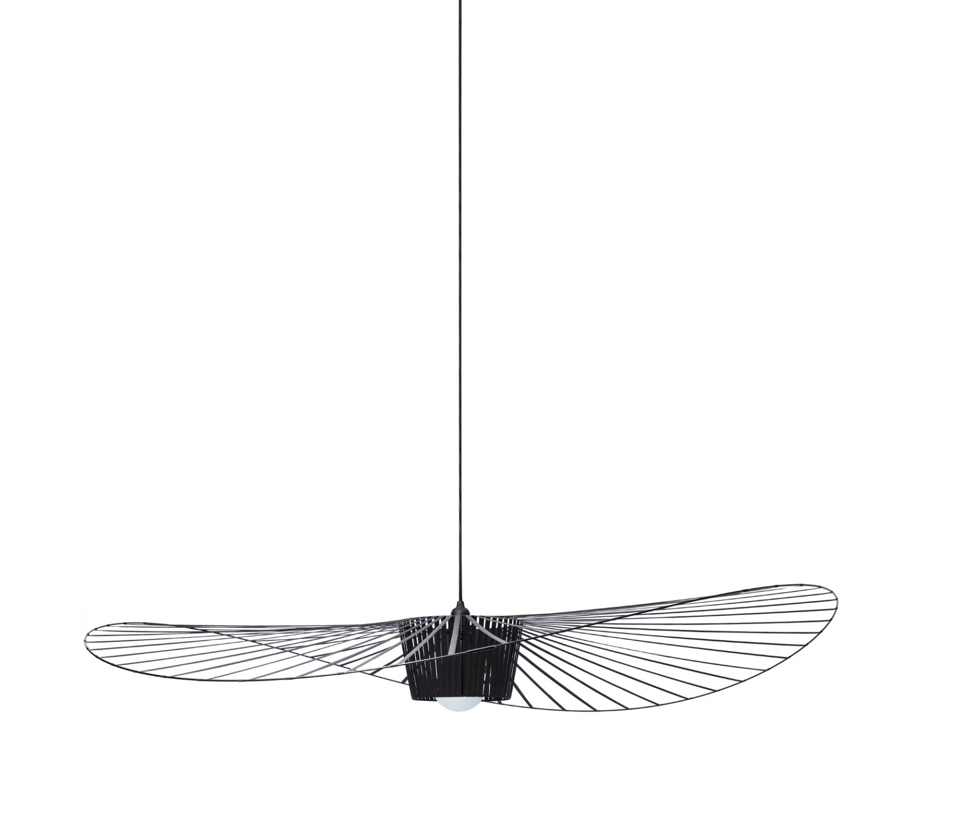 Vertigo Pendelleuchte von Petite Friture, große schwarze Designerlampe mit filigranem Lampenschirm und modernem Design.