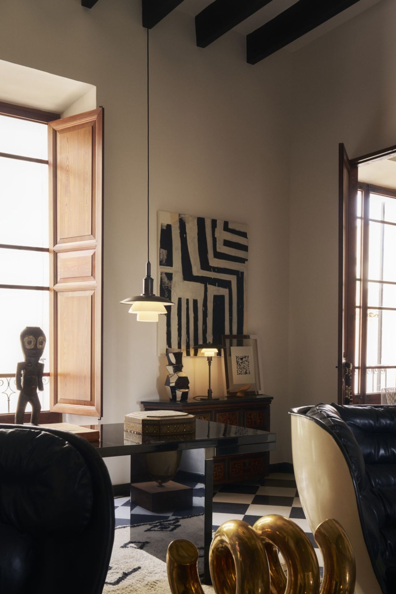 PH 3/3 Aged Brass Opal Pendelleuchte Louis Poulsen