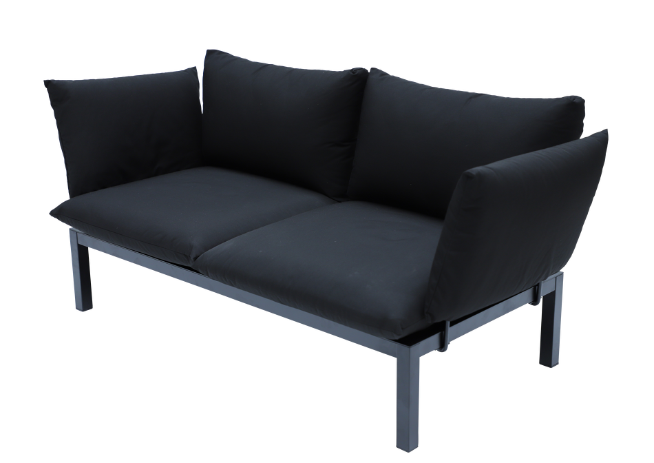 Fiam Domino Outdoor Sofa 2-Sitzer mit Armlehnen und Kissen Jan Kurtz