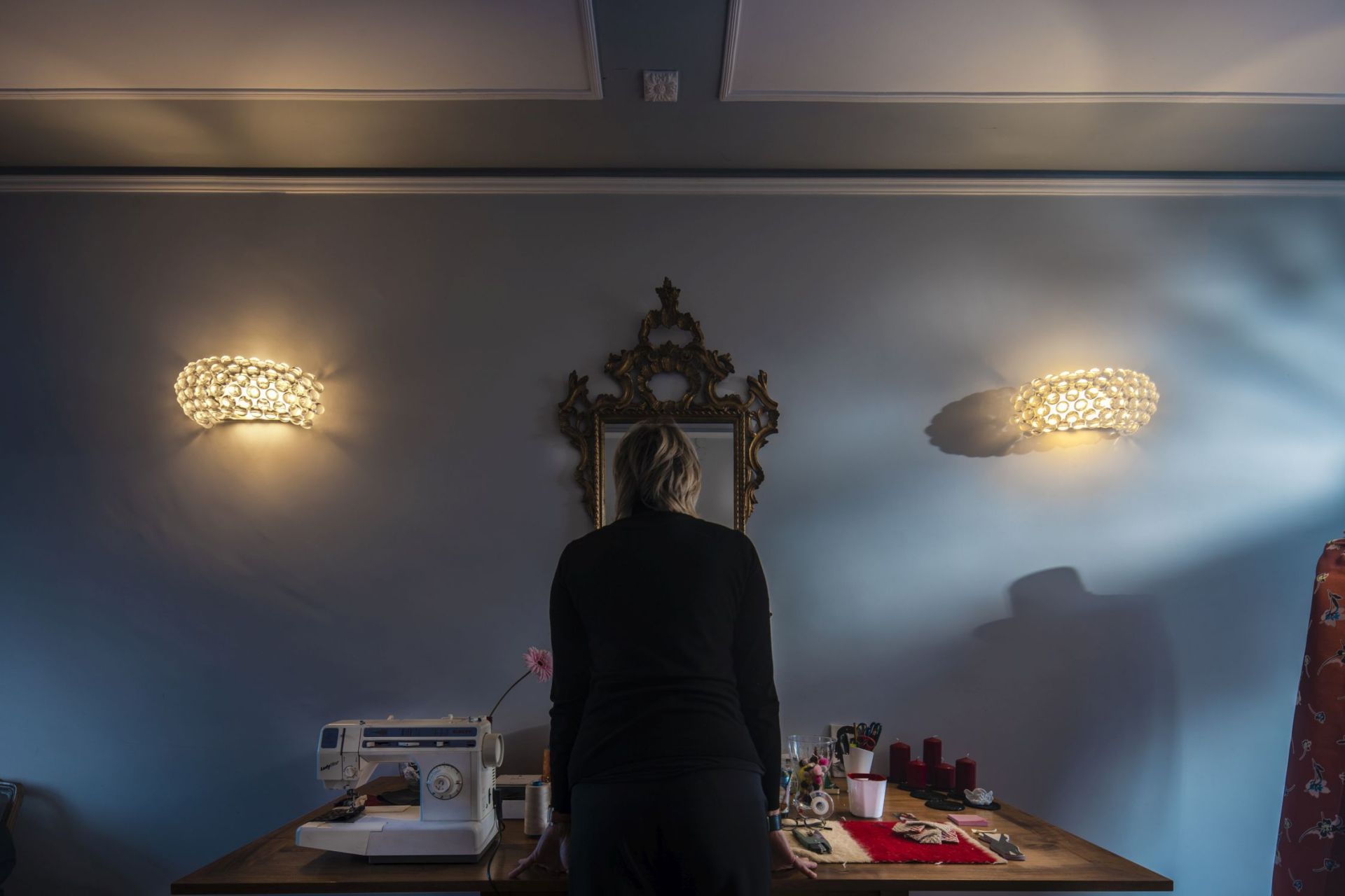 Caboche Plus Parete Wandleuchte Piccola - Grau Foscarini