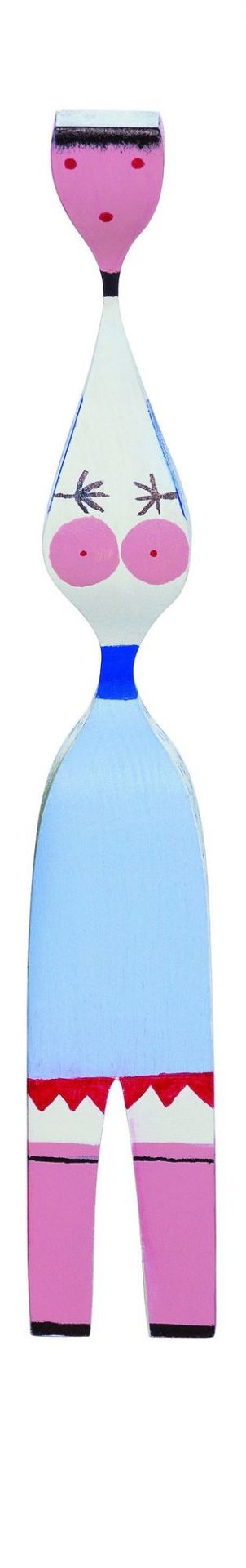 Vitra Wooden Doll No. 7, dekorative Holzfigur, handbemalte Sammlerpuppe im skandinavischen Design für Wohnaccessoires.