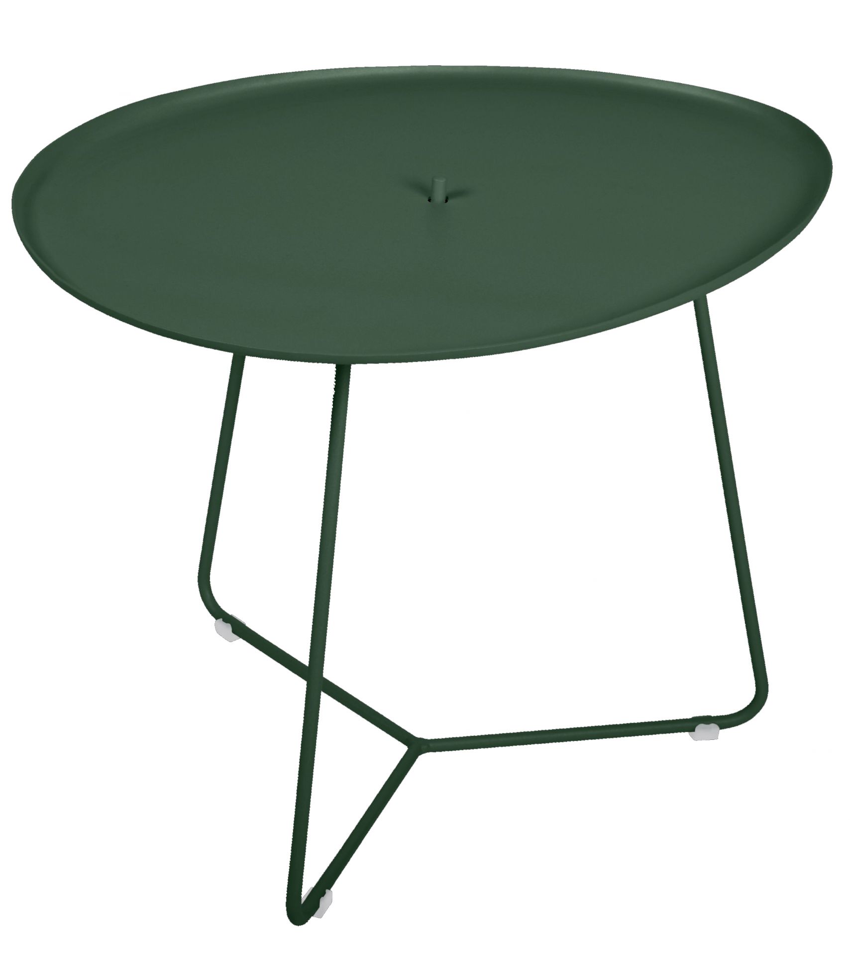 Cocotte Tisch von Fermob in Gewittergrau: Kleiner, runder Outdoor-Tisch aus Metall.