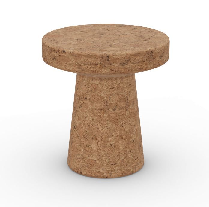 Vitra Cork Family Modell C Tisch aus Kork, runder Beistelltisch, Hocker.