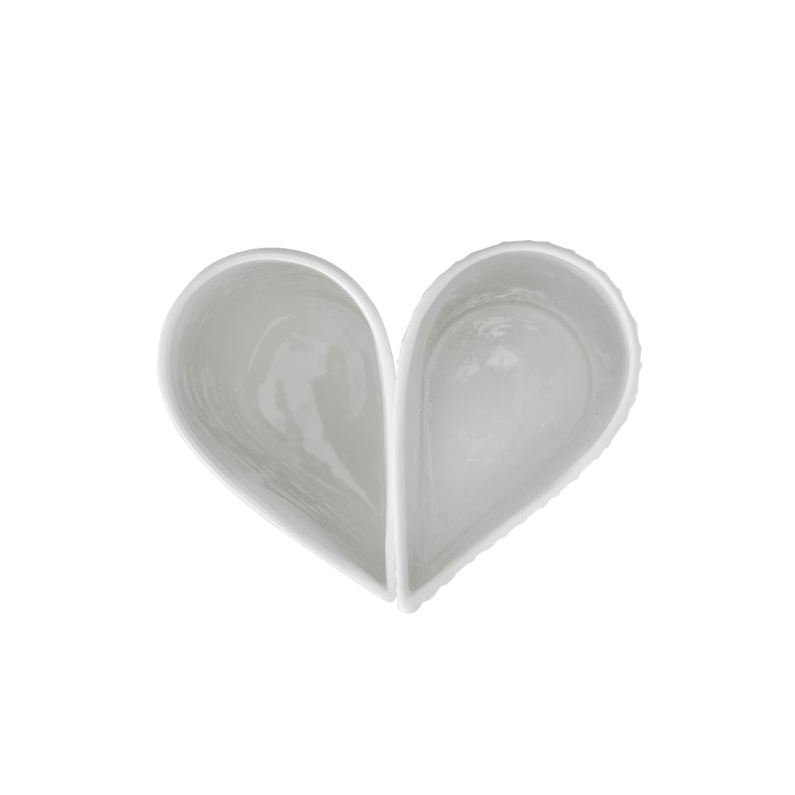 Herzförmiges, weißes Vasen Set für Hochzeiten, plissiert und modern designt.