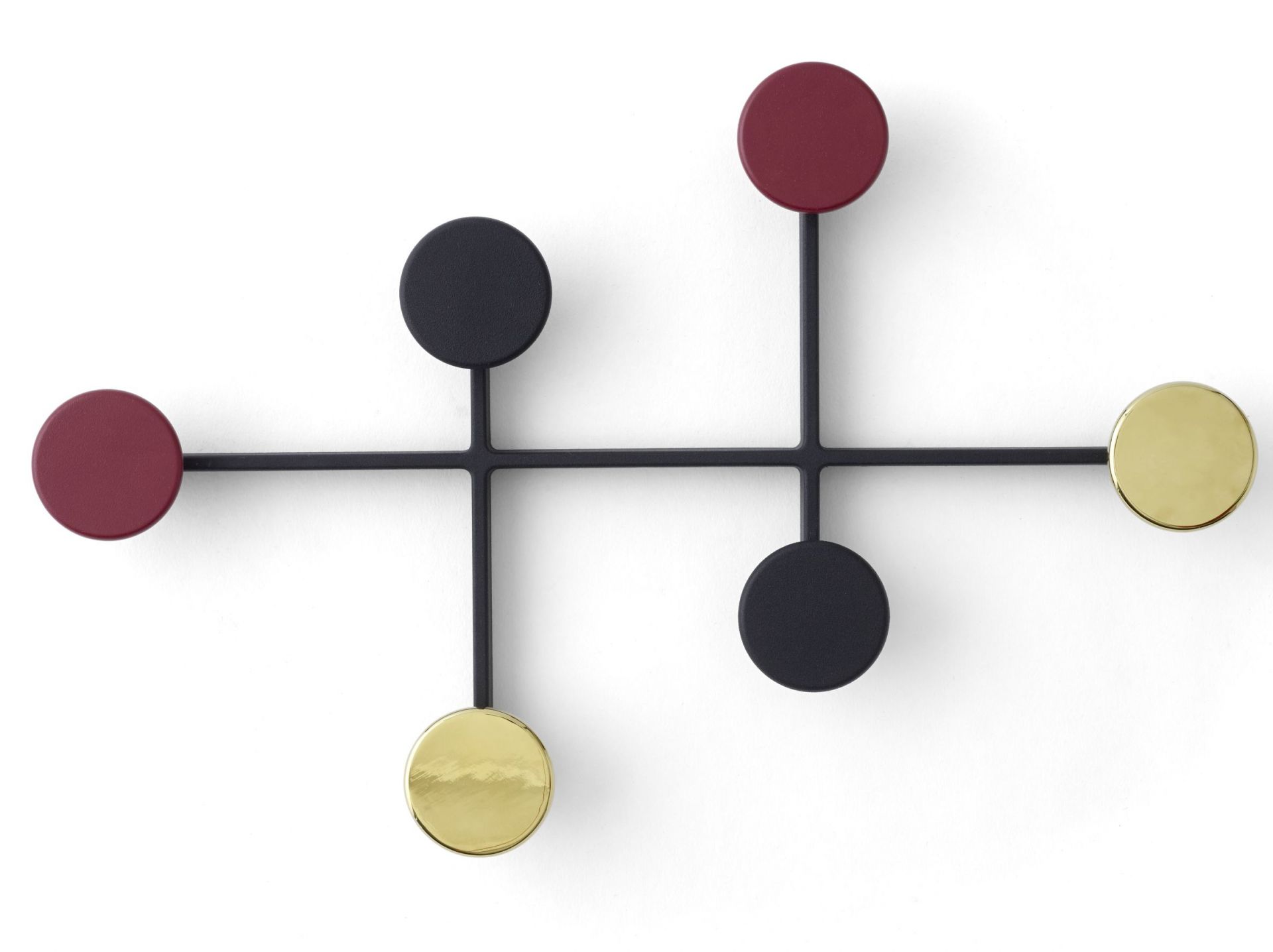 Afteroom Coat Hanger Medium von Audo: Moderner Garderobenhaken mit bunten, runden Knöpfen.