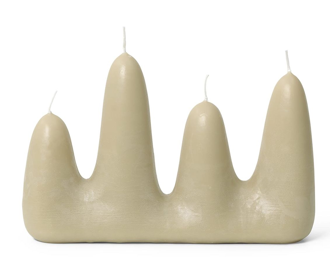 Beige Stala Candle Kerze von Ferm Living in einzigartiger Form für stimmungsvolle Beleuchtung.