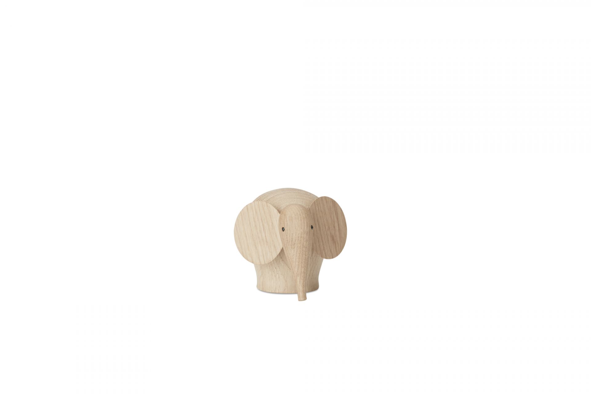 Nunu Elephant Holzelefant Miniatur, dekorative Holzfigur für Kinderzimmer und Sammler, helles Holz.