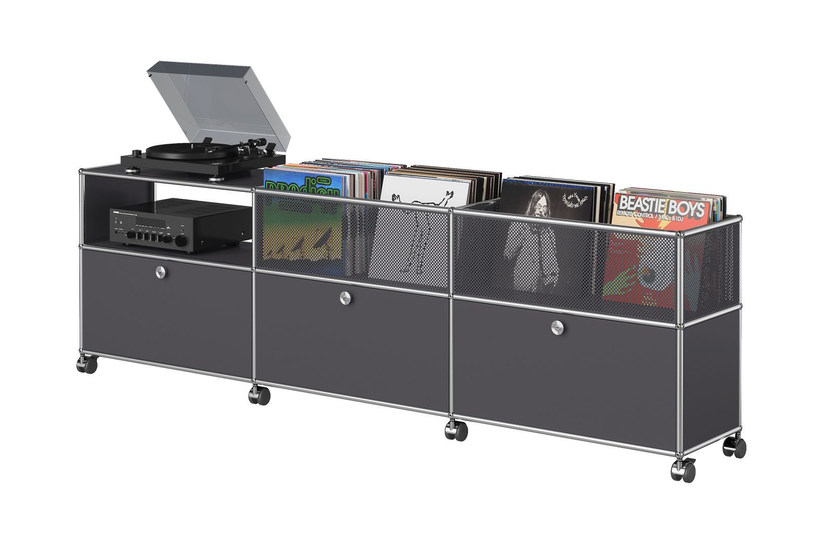 Sideboard mit Vinyl-Aufbewahrung USM Haller