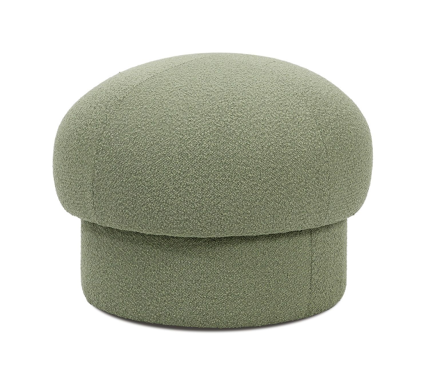 Uno Pouf Hocker von Design House Stockholm, grüner Sitzhocker aus Stoff, modernes Möbeldesign.