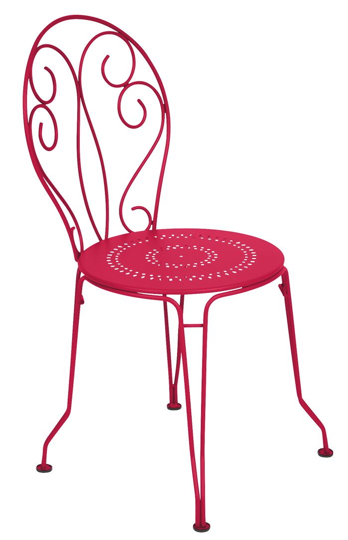 Roter Montmartre Stuhl von Fermob für den Garten oder Balkon. Outdoor-Stuhl aus Metall.