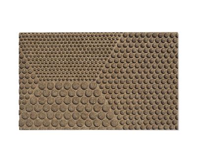 Nahaufnahme der braunen Heymat Fußmatte "Desert" mit erhabenen, runden Noppen.