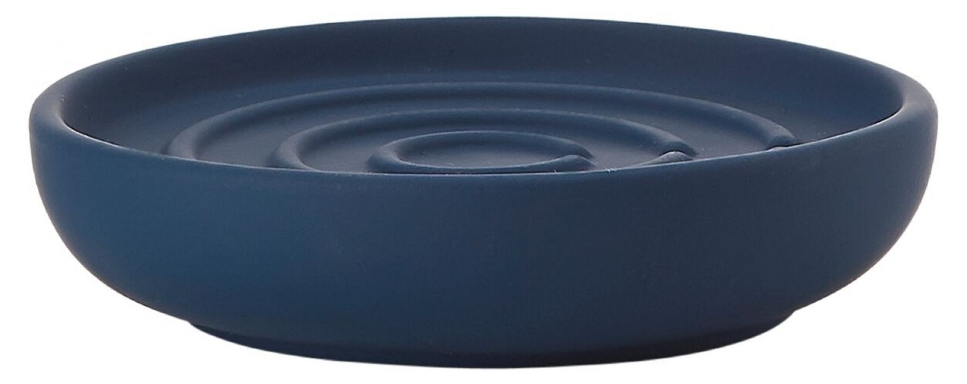 Royalblaue Nova Seifenschale von Zone Denmark, Keramik, mit Rillen für Wasserablauf.