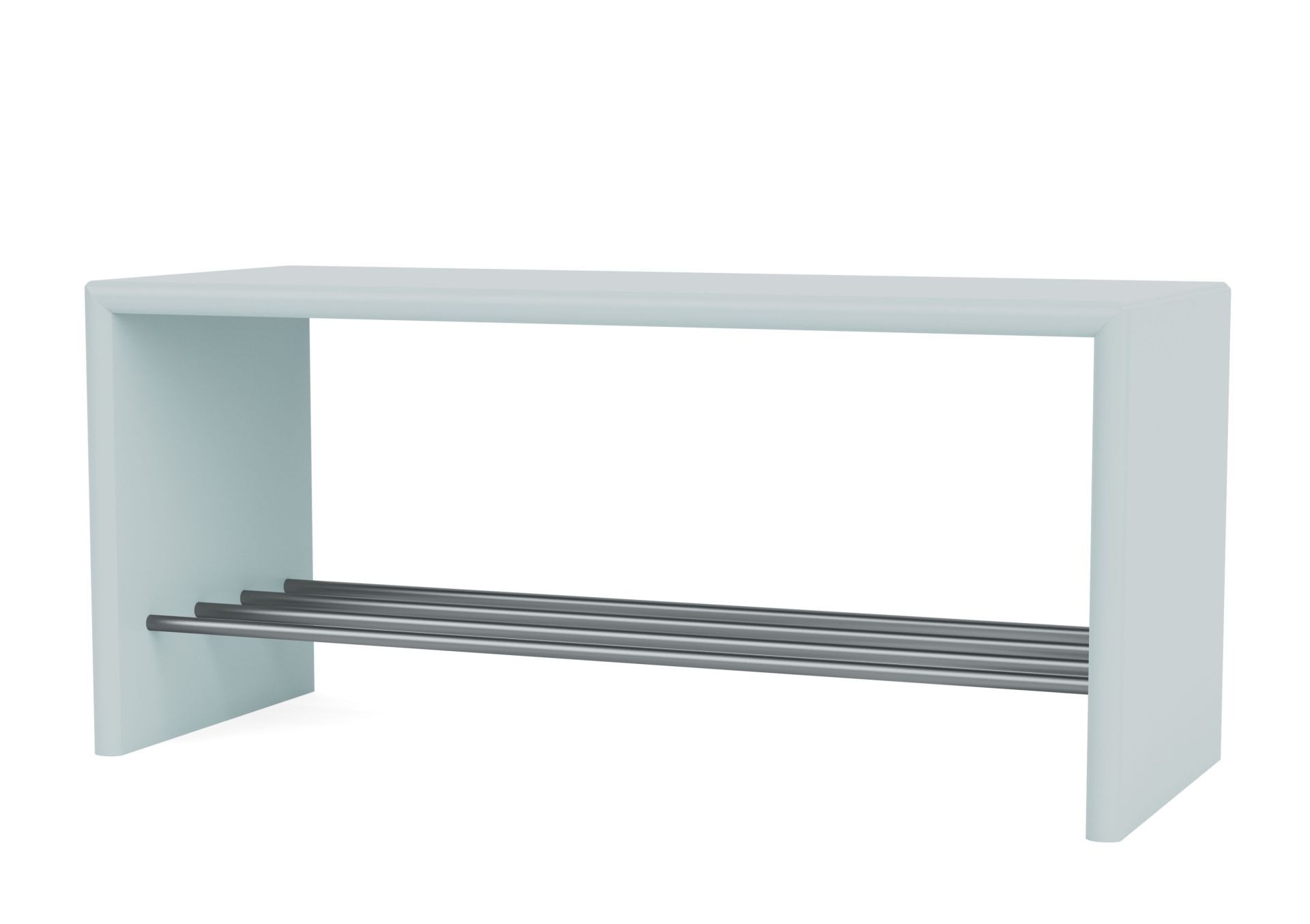 Helle Hall Montsk Schuhbank mit drei Ablagestangen aus Metall für Schuhe.