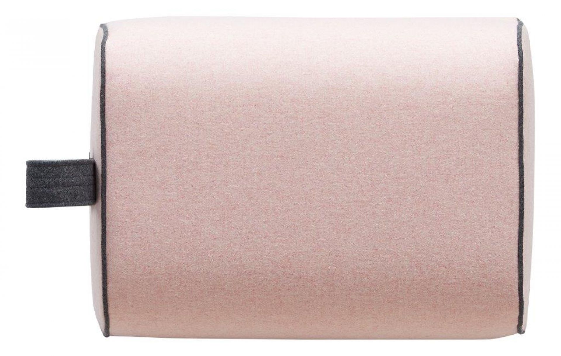 Nector Hocker Softline, rosa Sitzhocker aus Stoff mit Schlaufe, modernes Möbeldesign für Wohnzimmer.