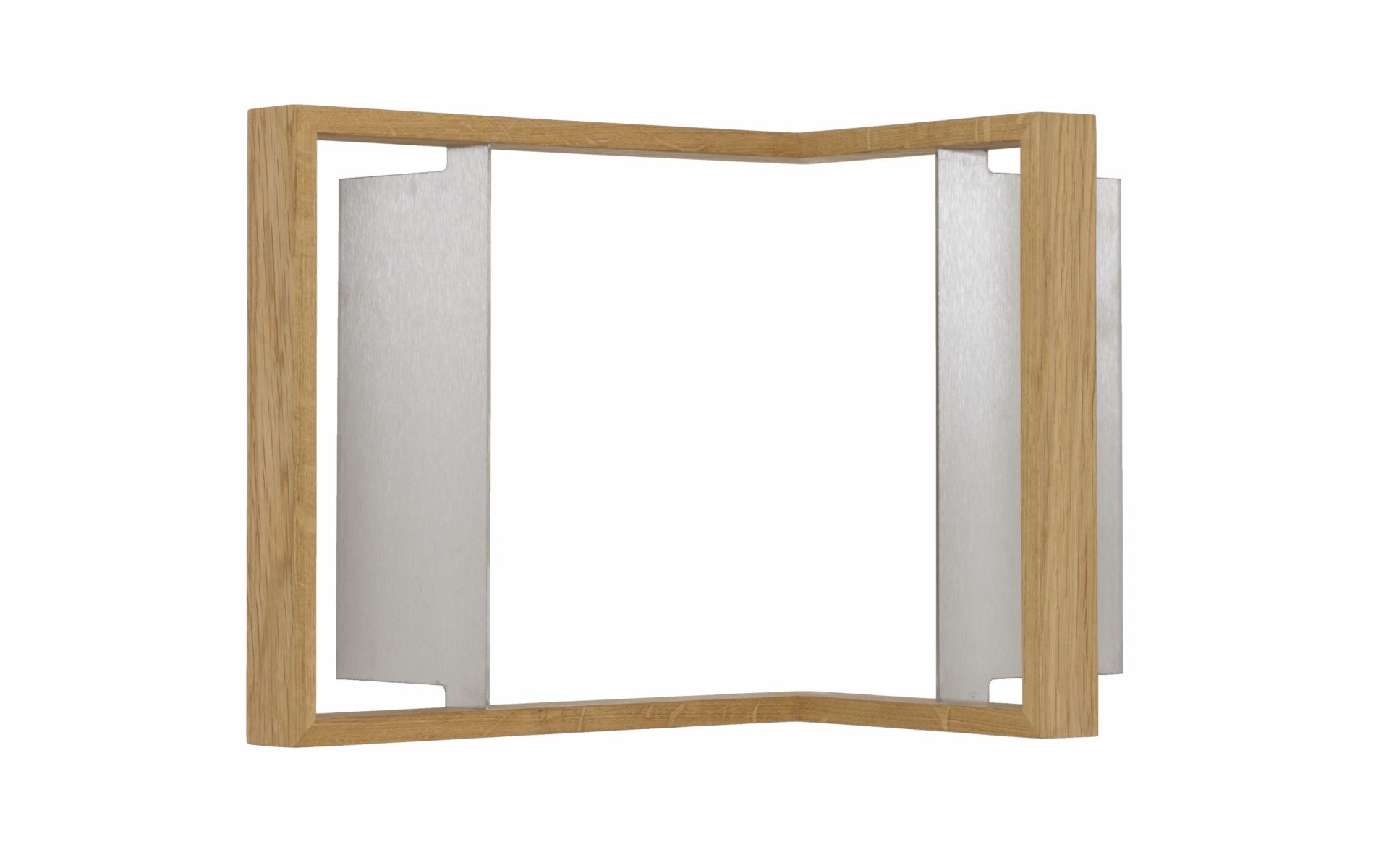 Eiche Regal "b-eck3 das kleine b" mit Metallhalterungen, modernes Wandregal für Wohnzimmer und Büro.