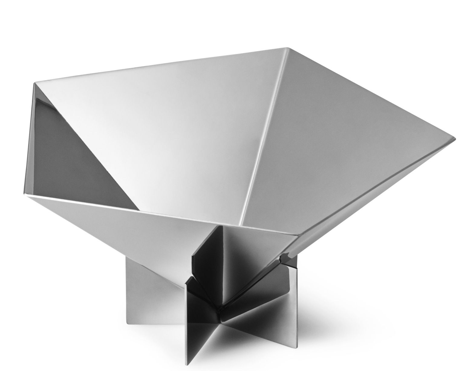 Fem Schale aus Edelstahl von Normann Copenhagen, moderne Dekoschale, geometrisches Design.