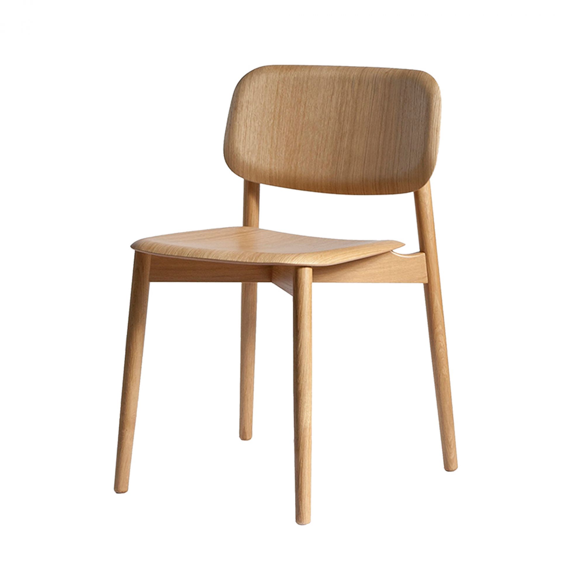 Soft Edge Stuhl von Hay: Holzstuhl mit Eiche Furnier und mattem Lack.