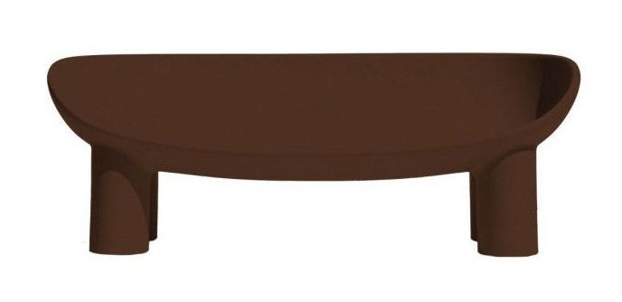 Braune Roly Poly Bank von Driade, modernes Design-Sitzmöbel für Garten und Wohnbereich.