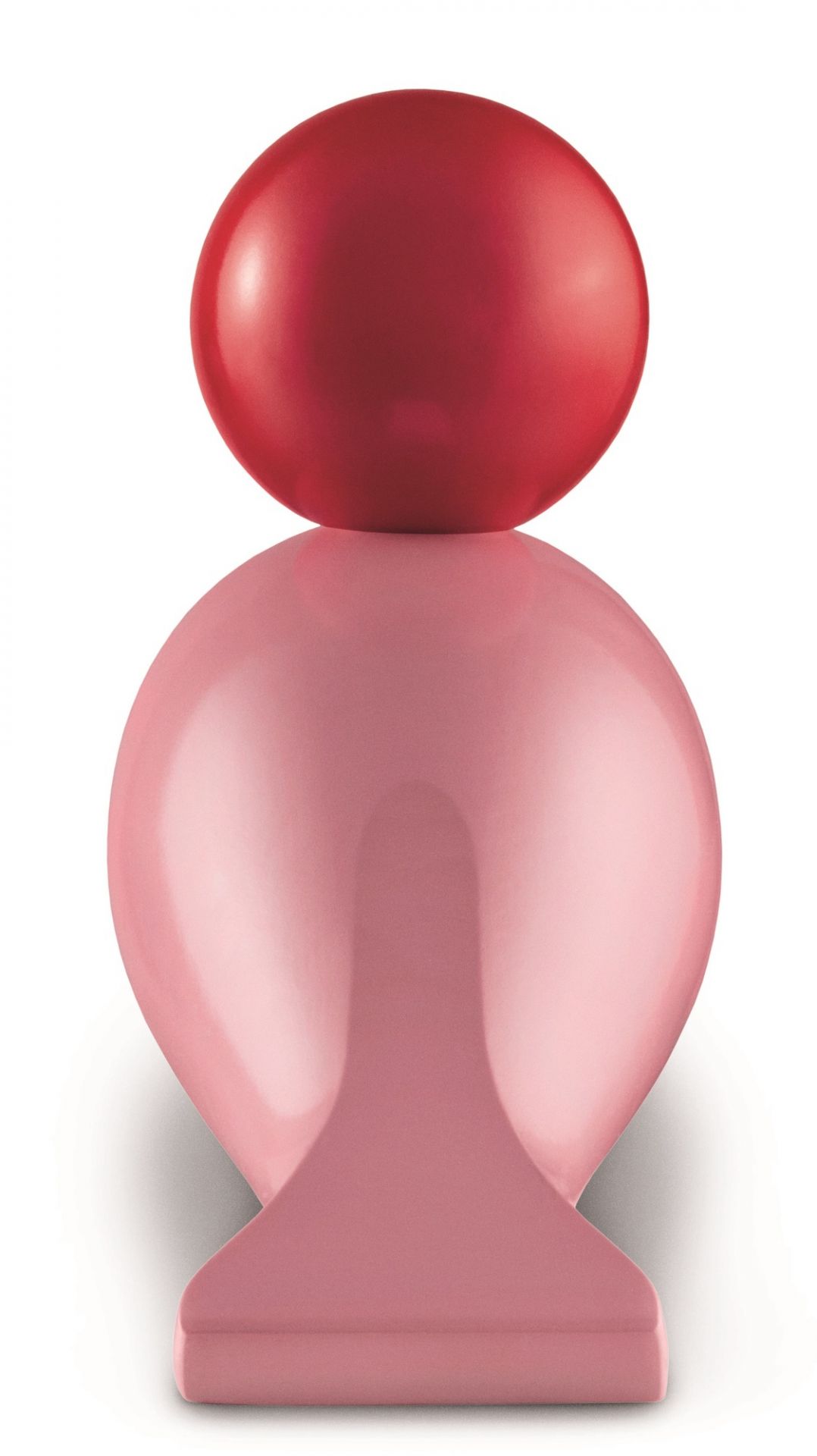 Kay Bojesen Songbird Ruth: Dekorative Holzfigur, rosa Körper, roter Kopf, modernes Design.