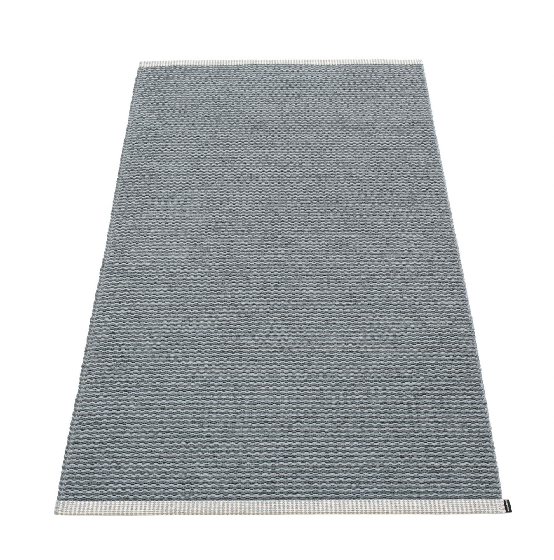 Grauer Pappelina Mono Kunststoffteppich, 85x260 cm, für Innen- und Außenbereiche, robust und pflegeleicht.