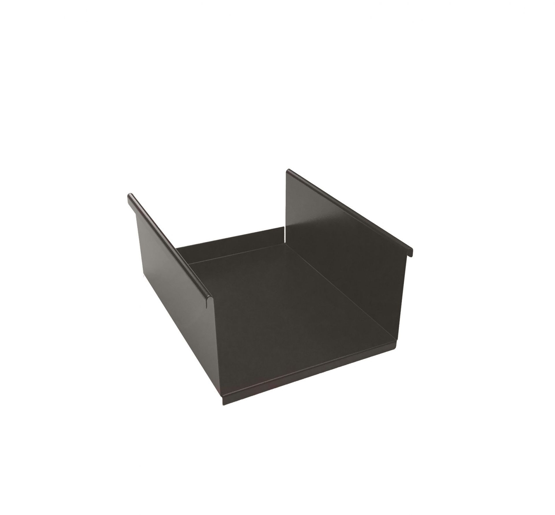 Verbindungstablare für Pool Anlehnregal Mox, braunes Metall, zur Verbindung von Regalelementen, Detailaufnahme.